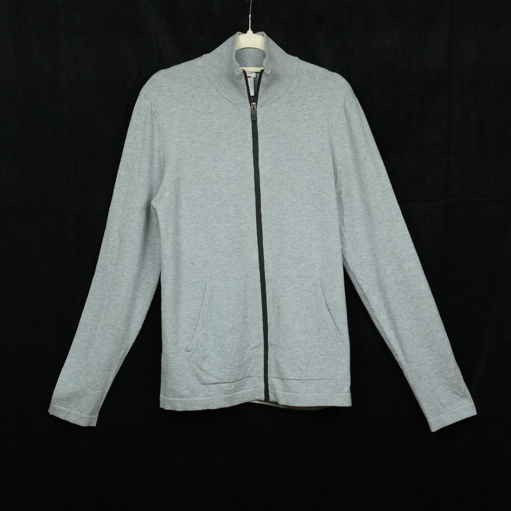 North & Mark Full Zip Hoodie Jacket Sweater Gray Made In Italy Size M